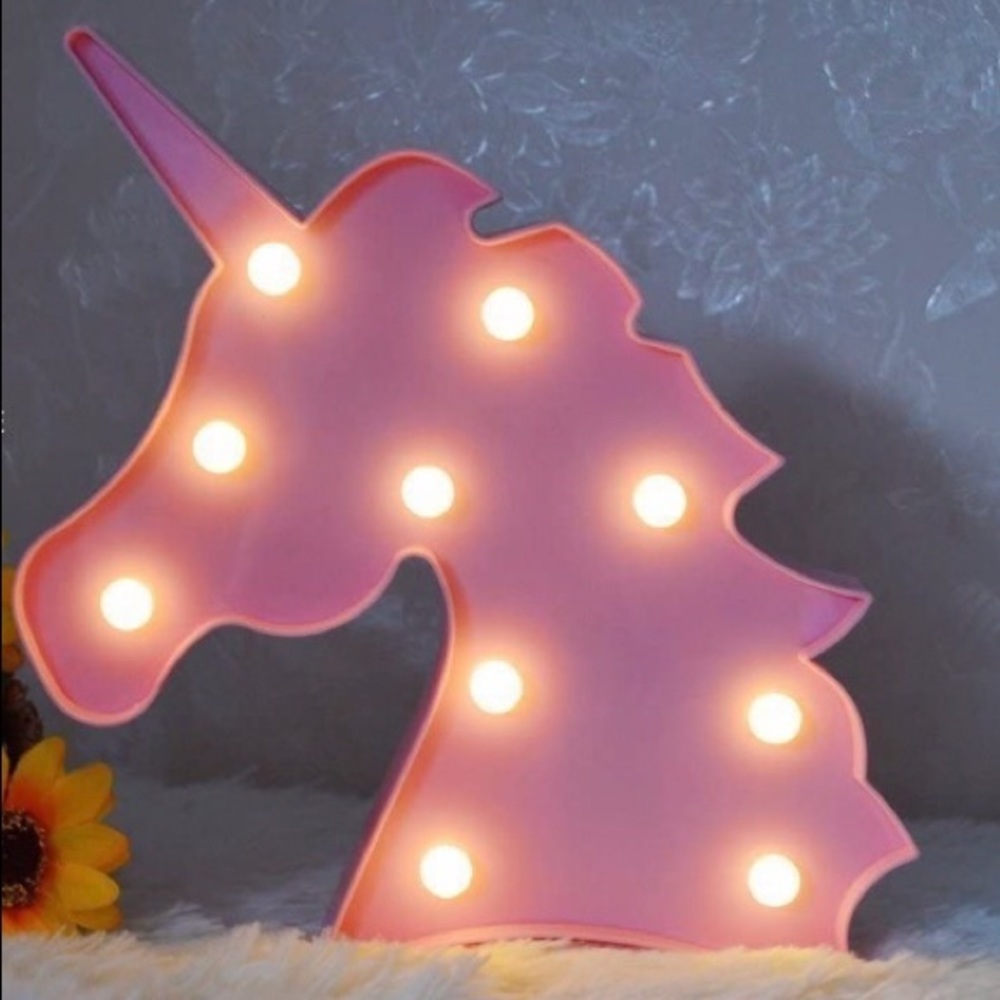 Glintee Unicorn LED Lamp Battery Operated (Pink)